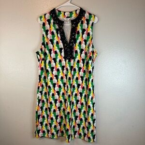 Crown & Ivy Colorful Elephant Patterned Sleeveless Dress
